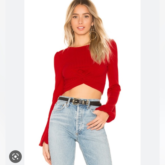 Privacy Please Sweaters - Privacy Please x REVOLE Cody Top in Red. Size Small.